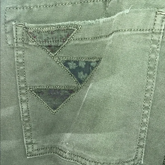 Anthropologie Green Overalls with Geometric Patches - Picture 10 of 12